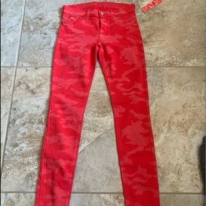 Hudson- Red Camouflage skinny jean NEW size 24